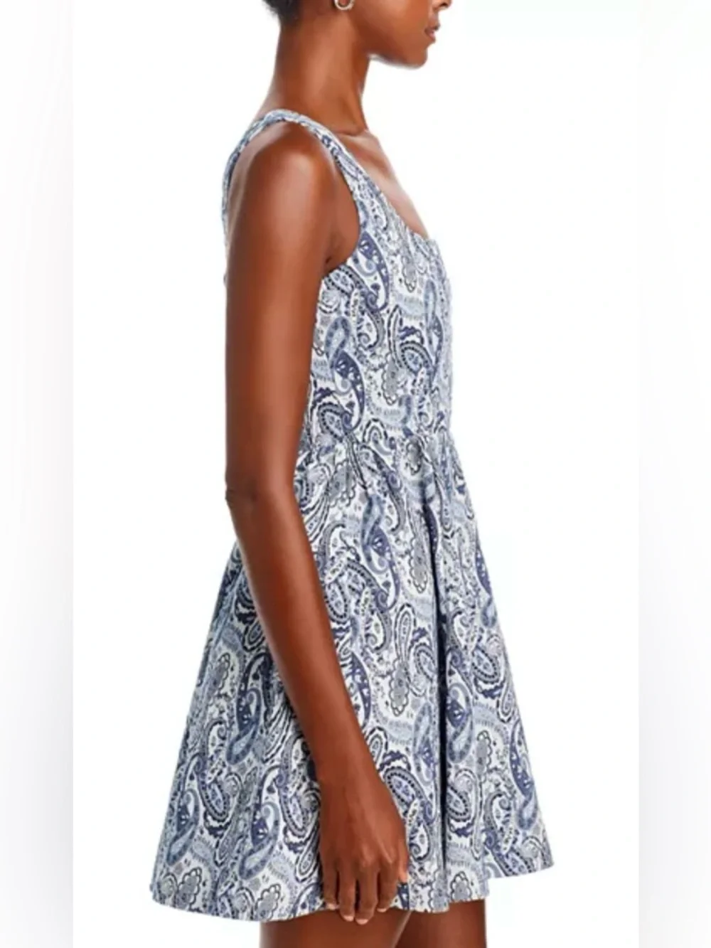 AQUA Paisley Square Neck Mini Dress Size Medium